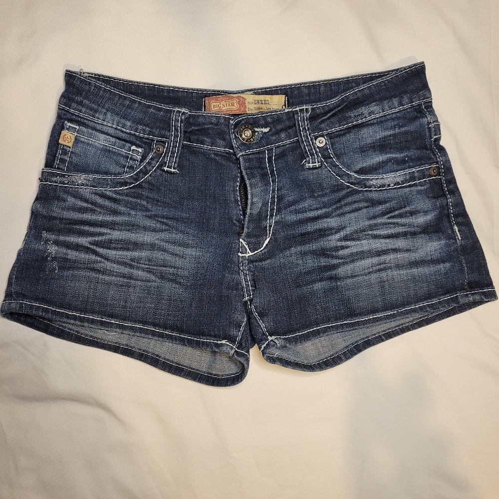 Women's Vintage Big Star Dark Blue Jean Shorts Size 29